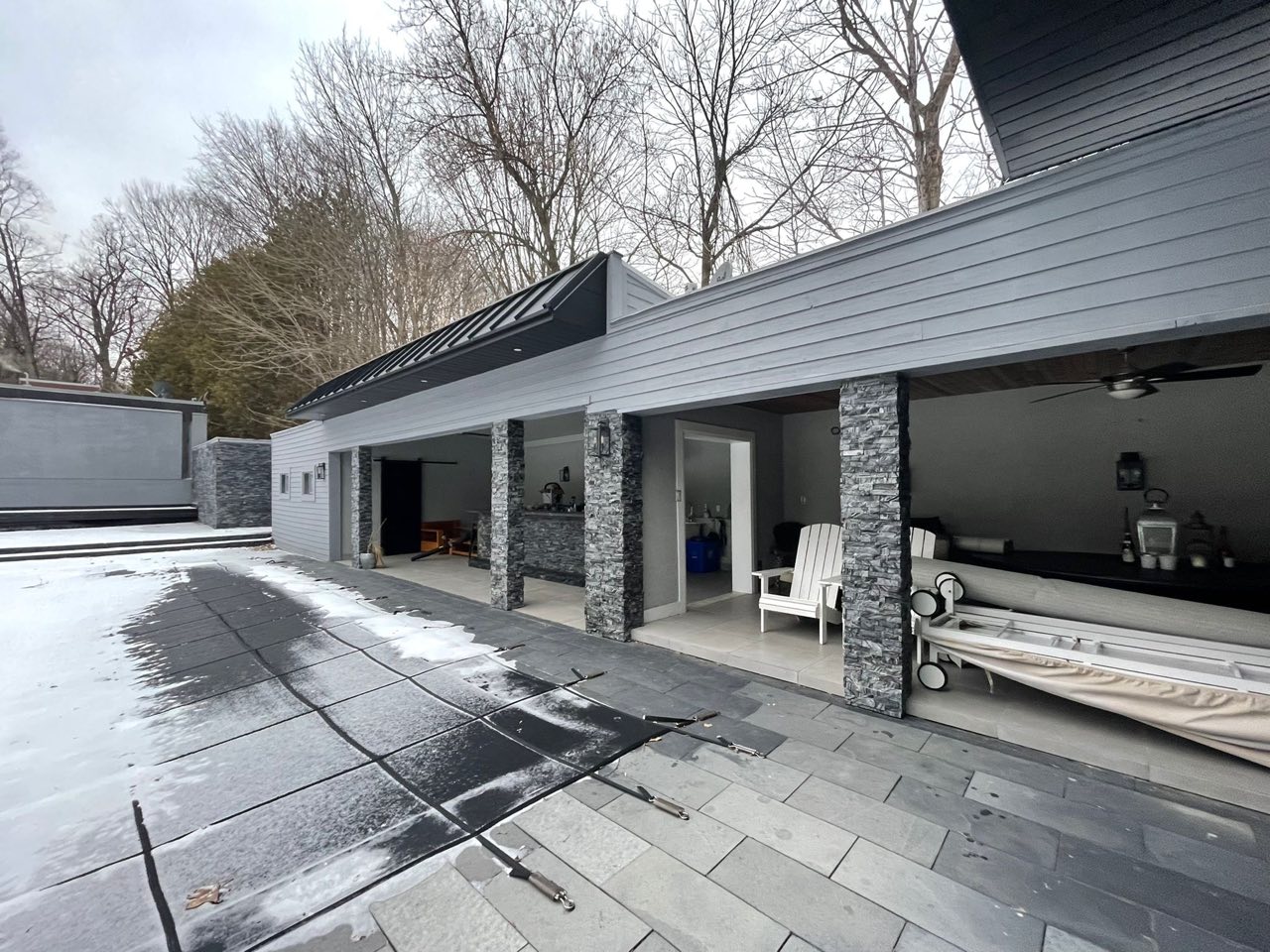 A finished BuildTheory custom home with covered outdoor living, in the Greater Toronto Area